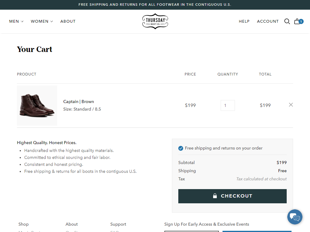 cart page
