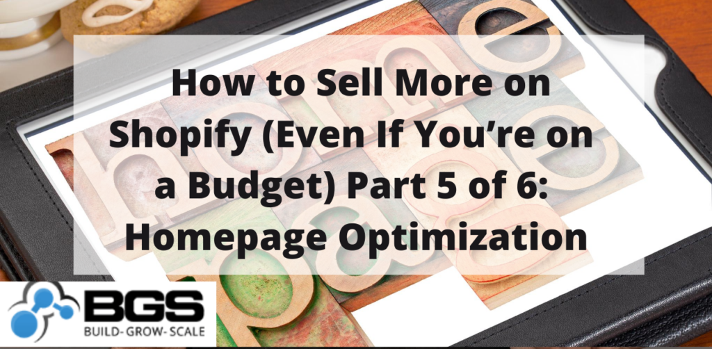 Homepage Optimization Homepage Optimization