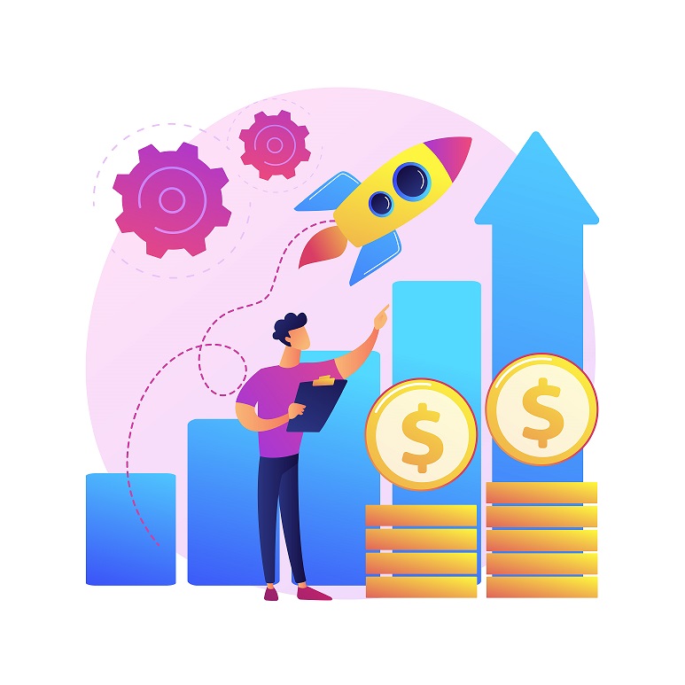 Boost sales abstract concept vector illustration. Promote product online, digital marketing strategy, sales plan, boost your business, increase sales, customer engagement abstract metaphor.