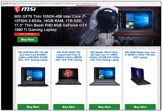 Search Results on TigerDirect for 'gaming computer' Query
