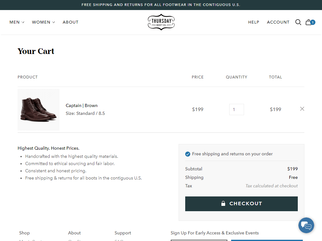 shopping cart optimization on the cart page