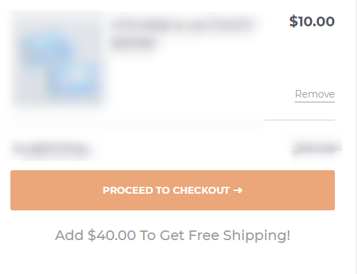 proceed to checkout button on an ecommerce store