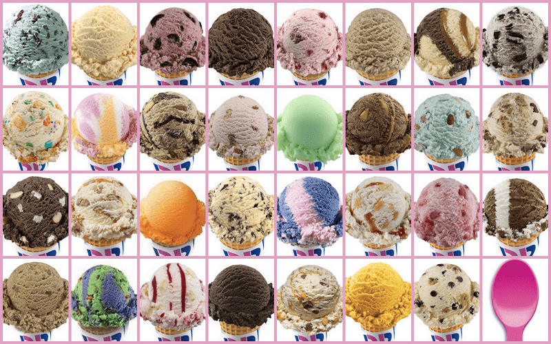 Customer in Baskin-Robbins overwhelmed by choosing two flavors from their vast library of over 1,300 ice cream flavors