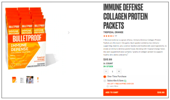 Bulletproof Immune Defense Collagen Protein Packets