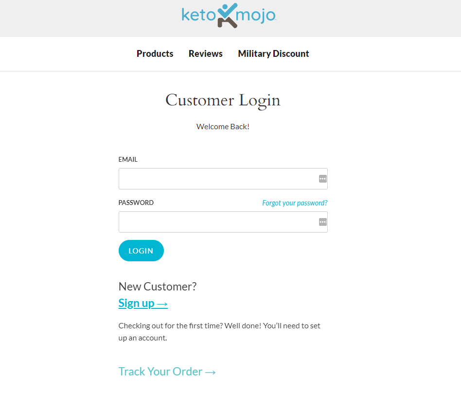 an ecommerce checkout page for a store that doesn't offer guest checkout