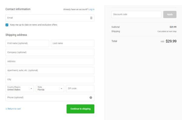 Reduce the length of the Shopify checkout form