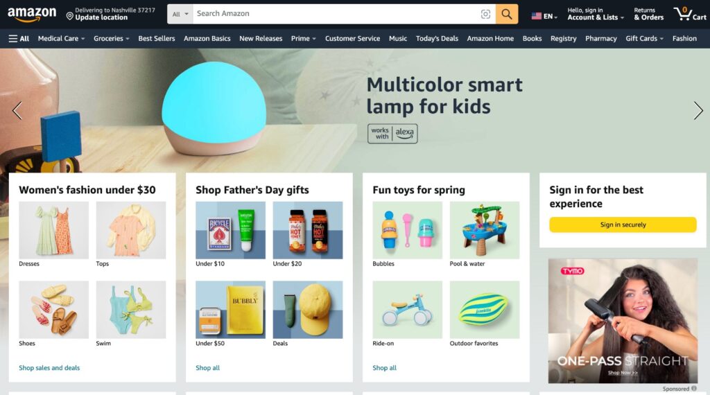 Amazon.com designed intuitively